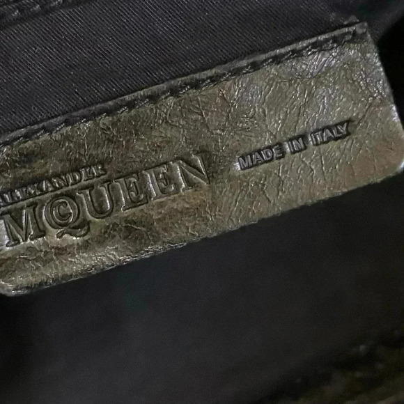 Alexander McOueen black leather satchel handbag - Picture 11 of 13